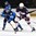GRAND FORKS, NORTH DAKOTA - APRIL 23: Finland's Eeli Tolvanen #20 and USA's Logan Brown #27 battle for the puck during semifinal round action at the 2016 IIHF Ice Hockey U18 World Championship. (Photo by Matt Zambonin/HHOF-IIHF Images)

